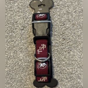 Maroon Dog Collar with Logo FSU. Size medium.